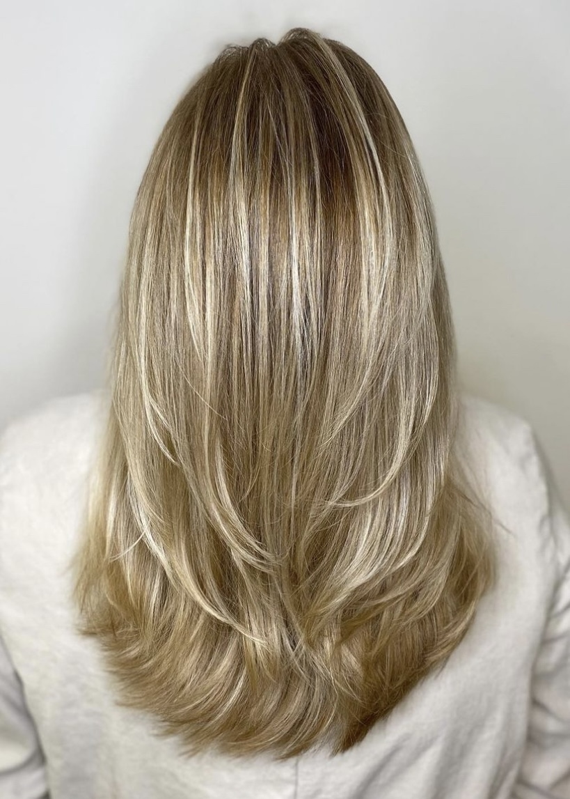 YNES HAIRSTYLE CHEVEUX LONGS MECHES BLONDE COLORATION LISSE MOUVEMENT